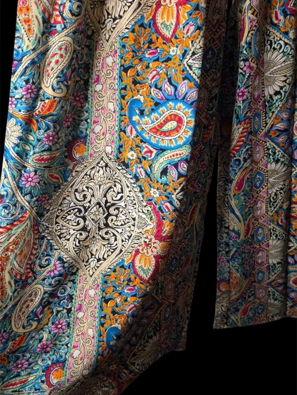 Boho Wide-Leg Paisley Palazzo Pants - Picture 5 of 6